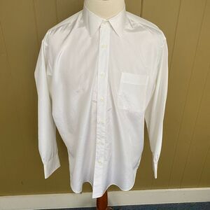 Modena uomo men 17 neck 34/35 cotton blend button down dress shirt white